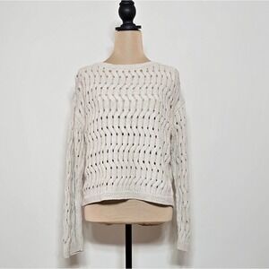 DKNY Open Knit Cream Sweater‎